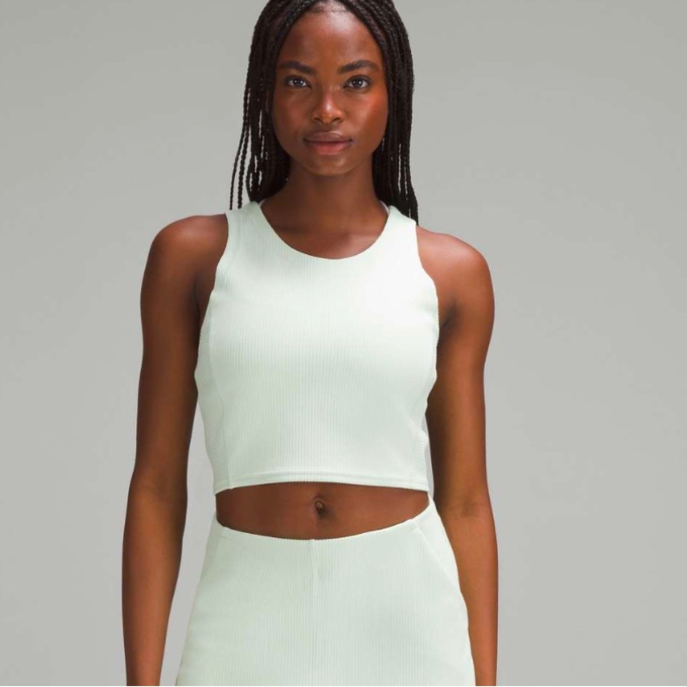 lululemon athletica Mint Ribbed Crop Tank Top
